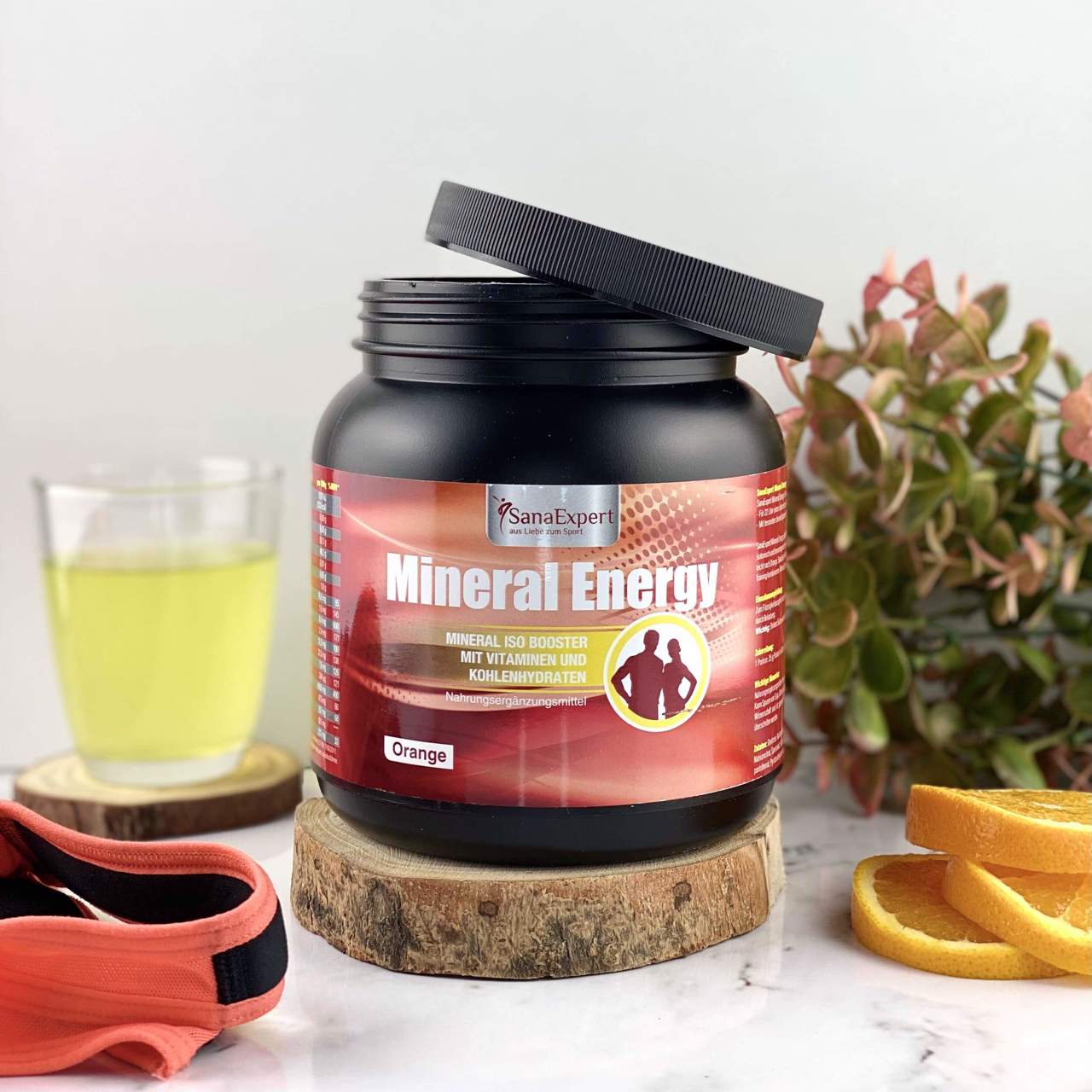 SanaExpert Mineral Energy energy drink con fascia per allenamento e arance