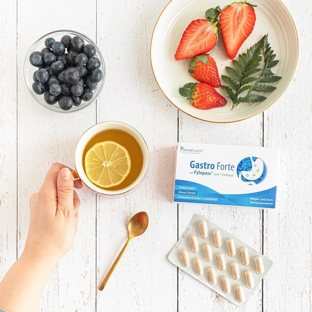 SanaExpert Pack Allattamento Gastro Forte con the, fragole e mirtilli