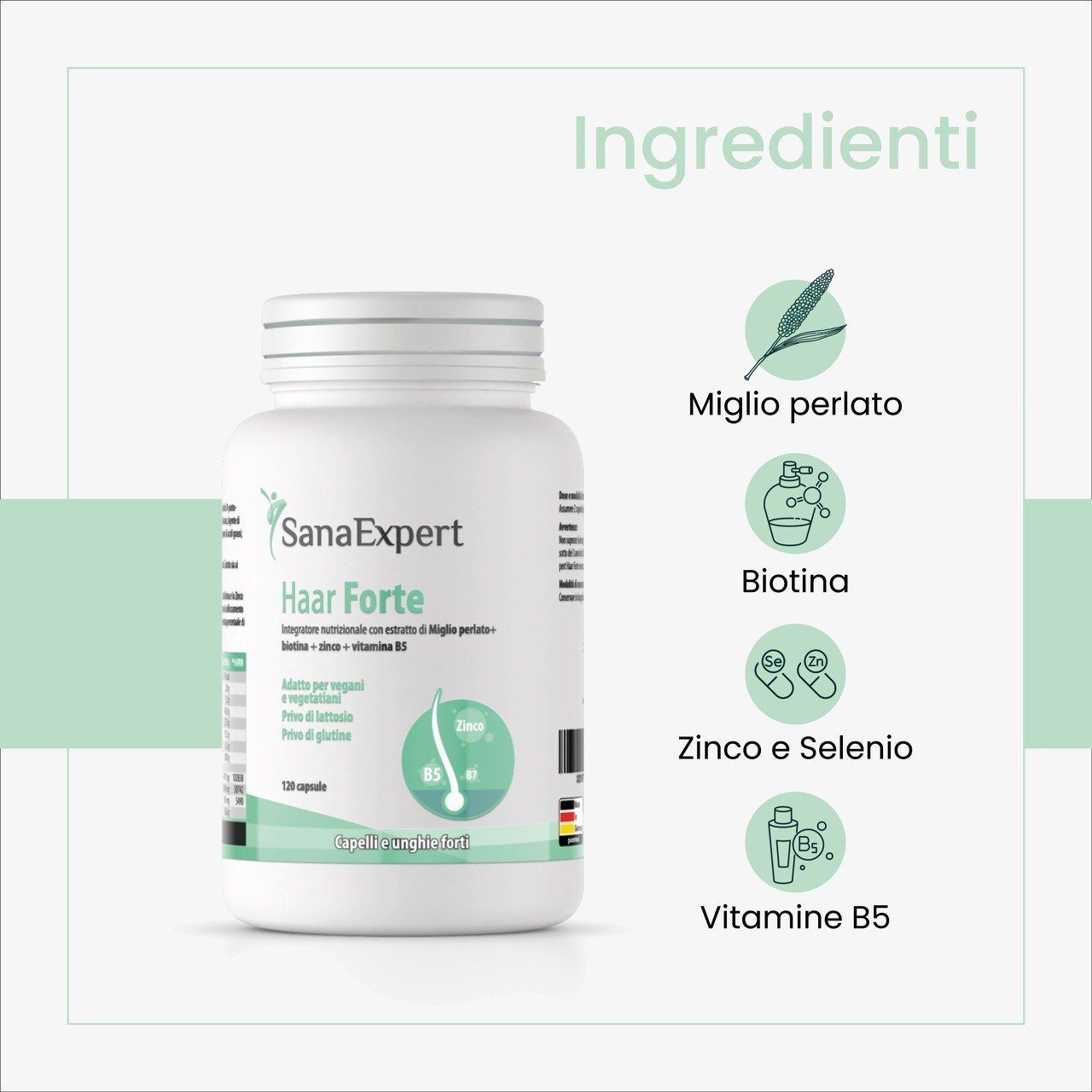 SanaExpert Pack Allattamento Haar Forte ingredienti