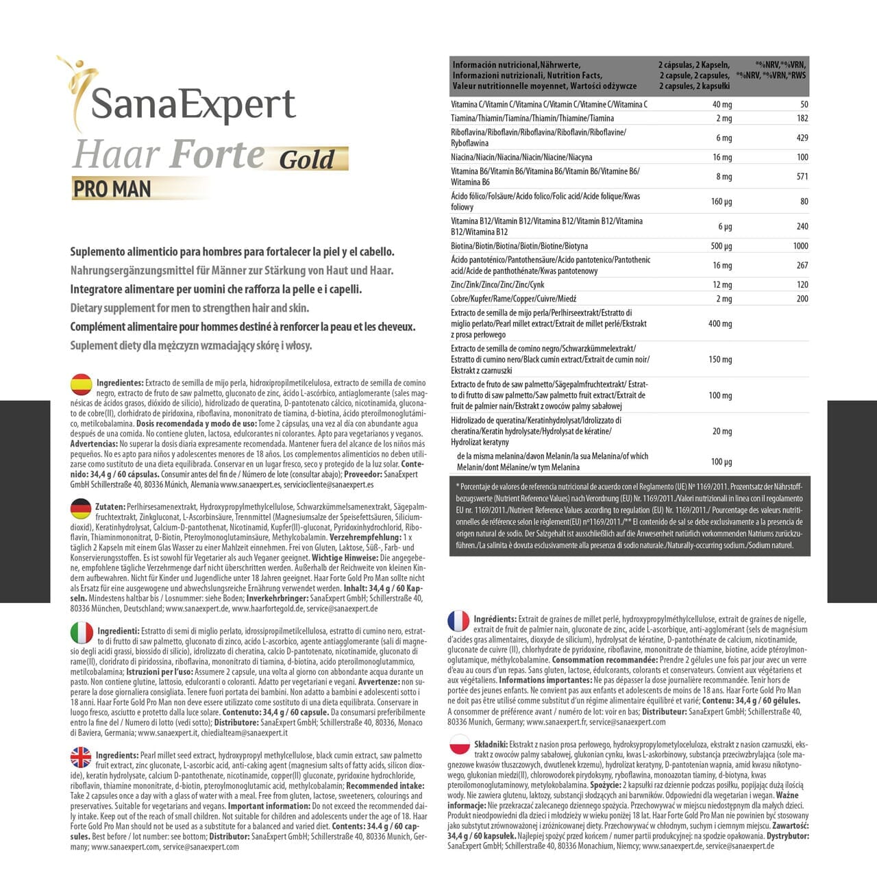 SanaExpert Haar Forte Gold PRO MAN