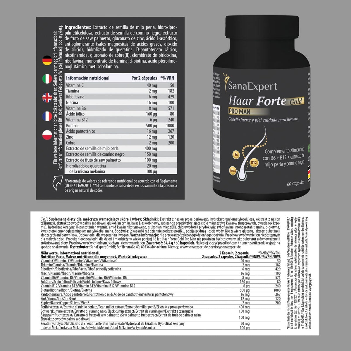 SanaExpert Haar Forte Gold PRO MAN