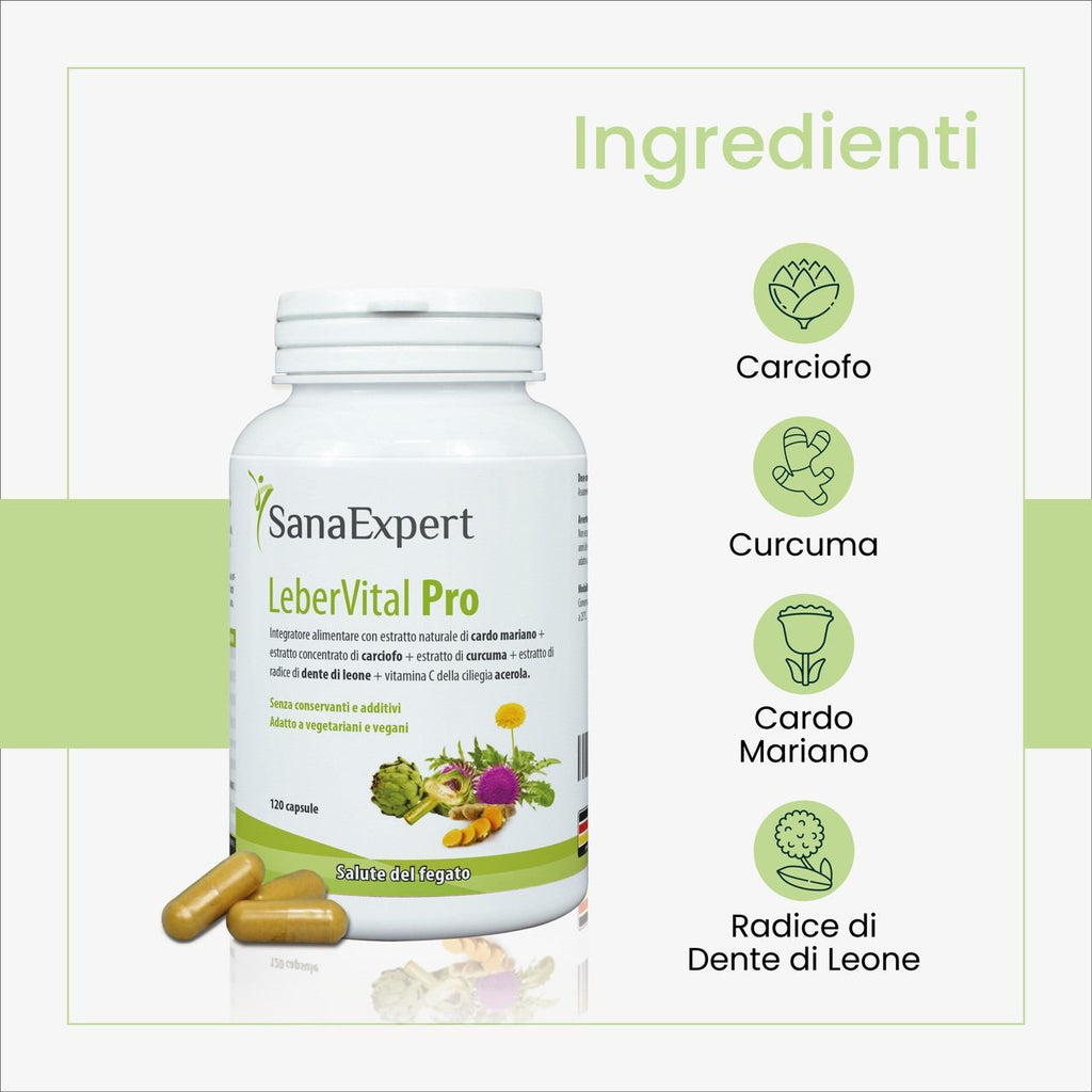 Pack 3 SanaExpert LeberVital Pro ingredienti