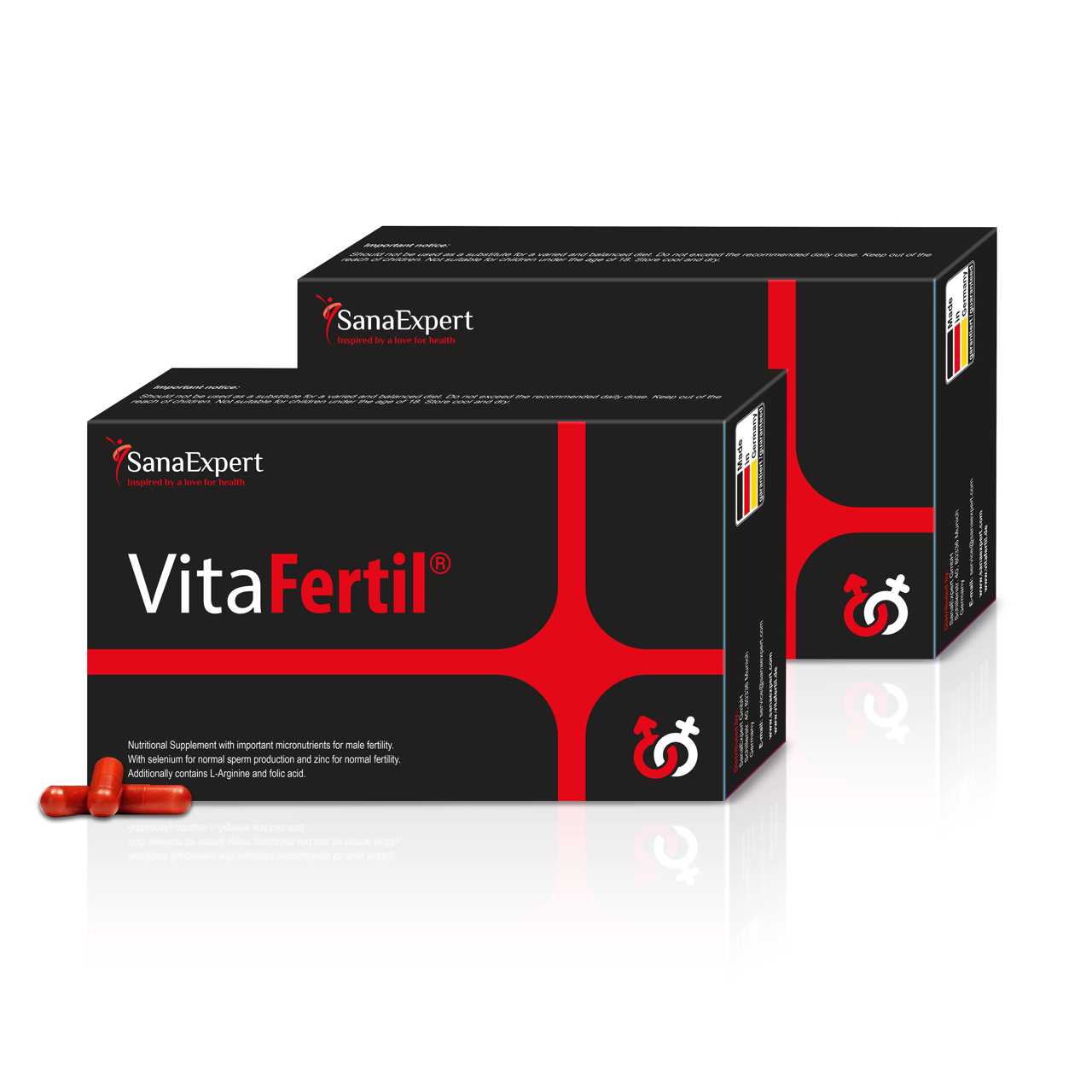Pack 2 SanaExpert VitaFertil due confezioni integratore per fertilità maschile